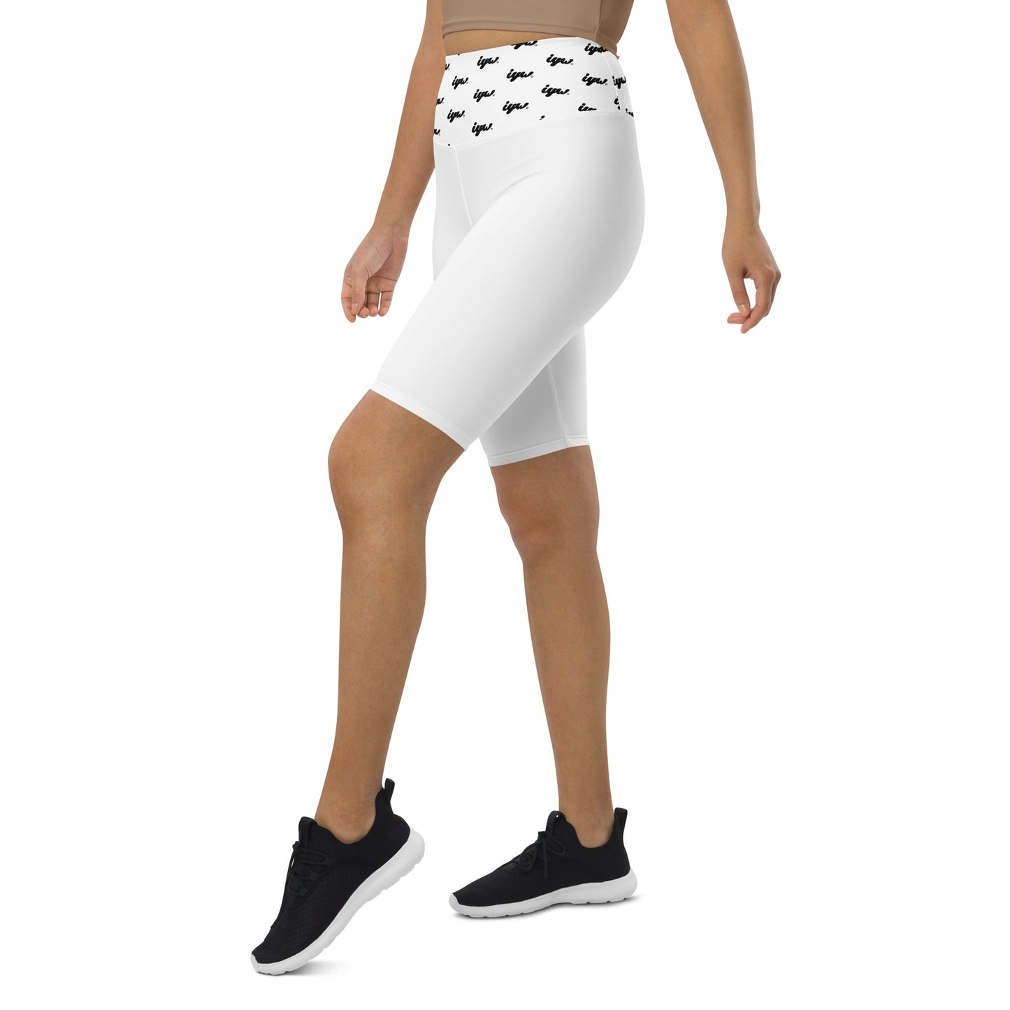 White Longer Biker Shorts