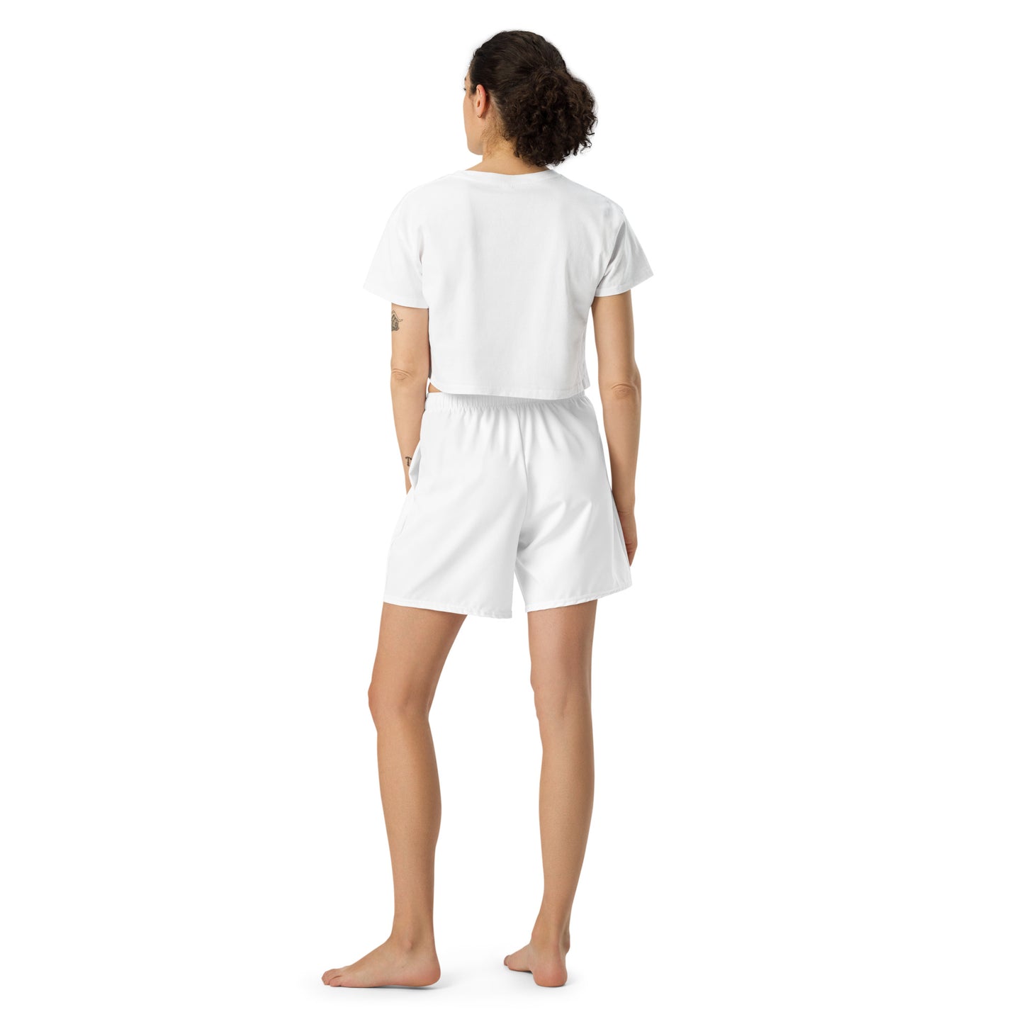 IYW White Unisex Athletic Long Shorts