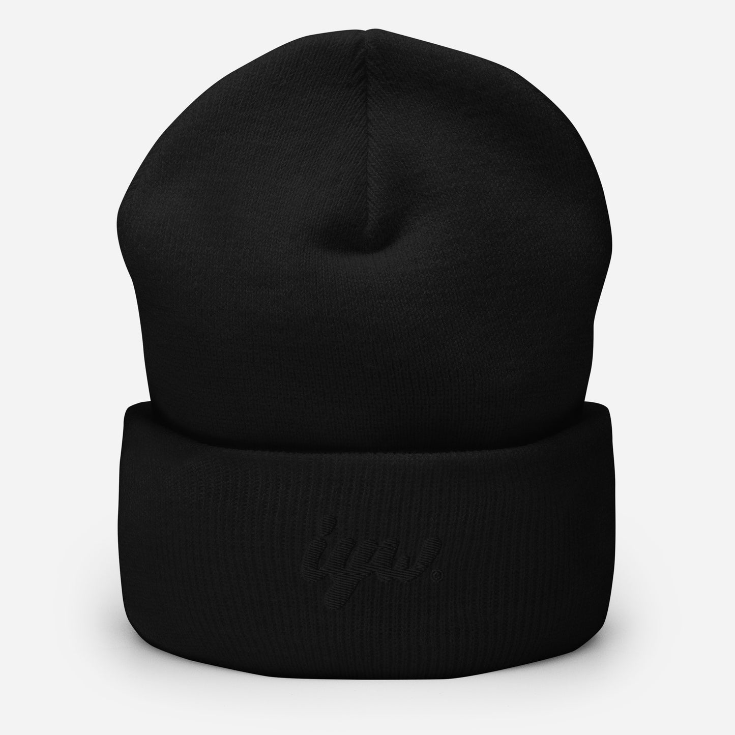 Black Logo Cuffed Beanie