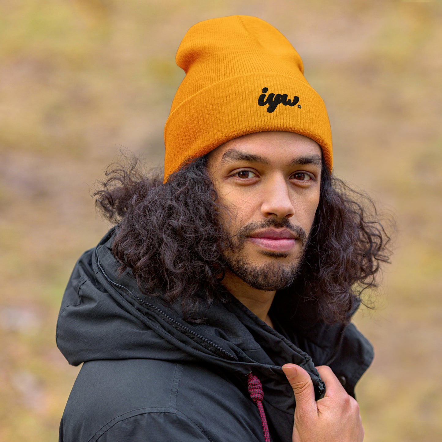 Black Logo Cuffed Beanie