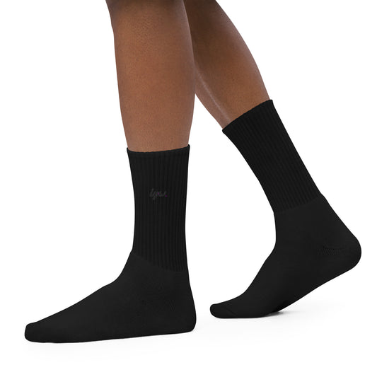 Black Logo Crew Socks