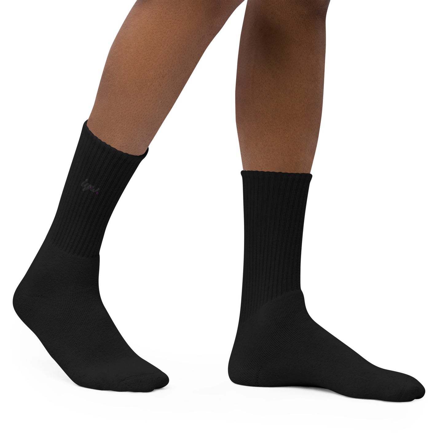 Black Logo Crew Socks