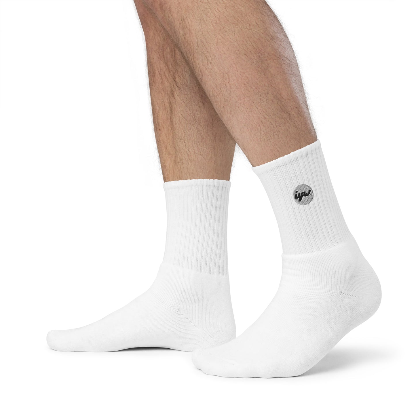 White Patch Logo Crew Socks