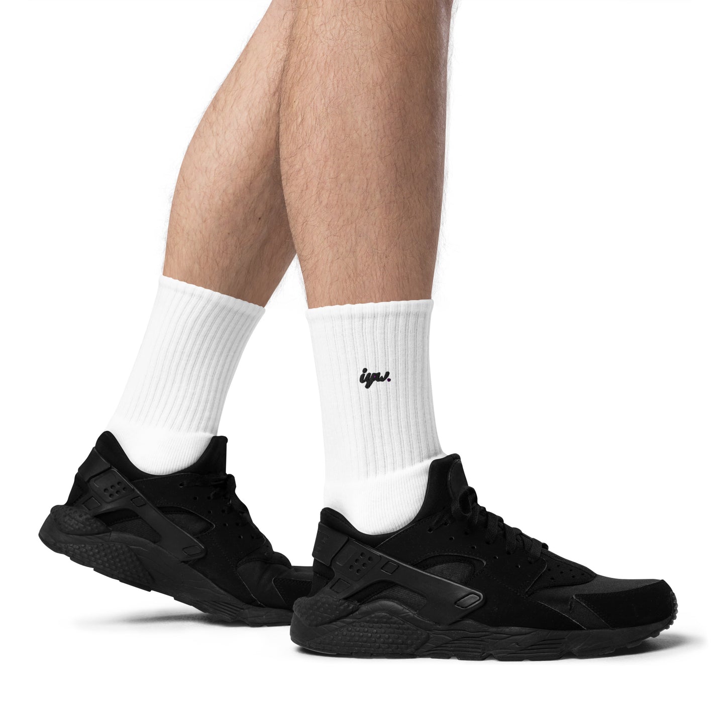 Black Logo Crew Socks